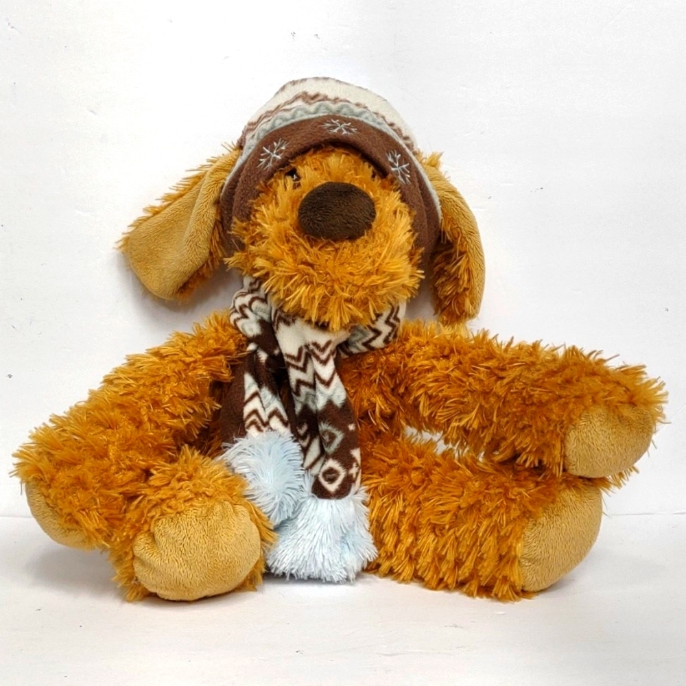 Kids Hug Fun Int. Brown Plush bear with a scarf and hat